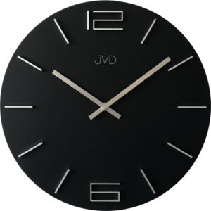 Černé designové kovové kulaté moderní hodiny JVD HC29.3 s 3D číslicemi (POŠTOVNÉ ZDARMA!!)