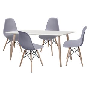 Idea Jídelní stůl GÖTEBORG 50 + 4 židle UNO šedé