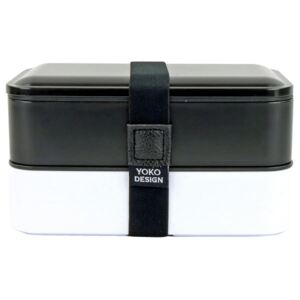 Yoko Design Box na jídlo s příborem dvoupatrový černý