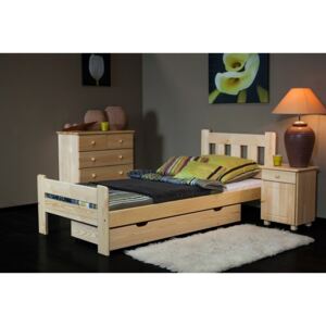 Dřevěná postel Greta 90x200 + rošt ZDARMA - borovice