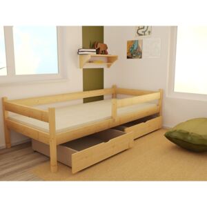 Levná dětská dřevěná postel z borovice s roštem DP027