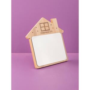 Dřevěné zrcadlo ve tvaru domu 6953388400075-beige Velikost: univerzální