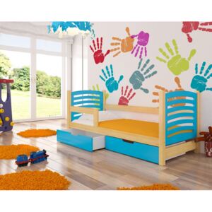 ADRK Dětská postel CAMINO Provedení: Modrá/borovice