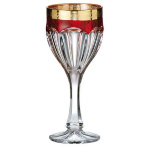 Set Sklenice na víno Safari rubín - zlato 6x, bezolovnatý crystalite, objem 190 ml