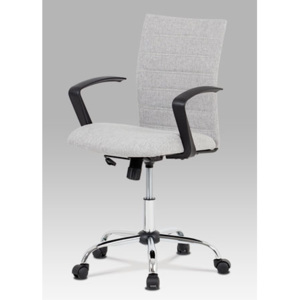 Autronic Kancelářská židle, houpací mech., šedá látka, kovový kříž