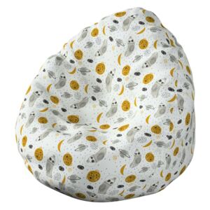 Yellow Tipi Sedací vak Bowli, biało-szara, Ø60 × 105 cm, Magic Collection, 500-44
