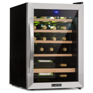 Klarstein Vinamour 19, vinotéka, 19 lahví, 65 l, 4 - 18 °C, 39 dB, sklo, černá