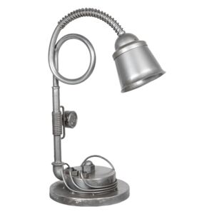 Stříbrná kovová stolní lampa Design 1- 26*42*61 cm