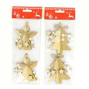 Autronic Andělíček nebo stromeček, vánoční dřevěná dekorace, 2 kusy v sáčku, cena za 1 sáček AC7126