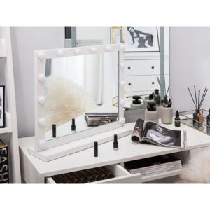 Stojanové zrcadlo LED 50 x 60 cm bílé BEAUVOIR