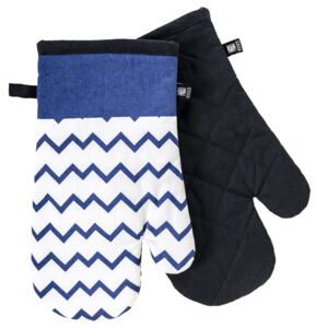 Kuchyňské bavlněné rukavice - chňapky TWISTER bílá/modrá, 100% bavlna 19x30 cm Essex