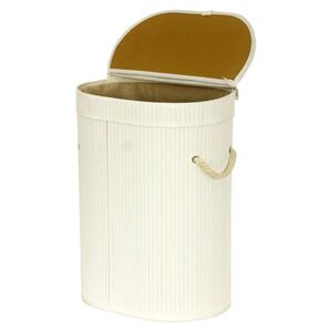 Koš prádelní z bambusu, ovál, barva bílá, v papírové krabičce KD4430