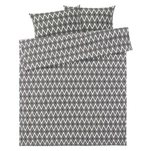 MERADISO® Saténové ložní prádlo, 240 x 220 cm (trojúhelník/černá/bílá)