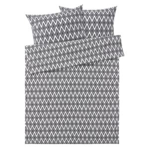 MERADISO® Flanelové ložní prádlo, 200 x 220 cm (trojúhelník/černá/bílá)