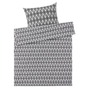 MERADISO® Saténové ložní povlečení, 140 x 200 cm, (trojúhelník/černá/bílá)