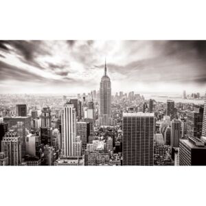 Postershop Fototapeta: Pohled na New York (černobílá) - 184x254 cm