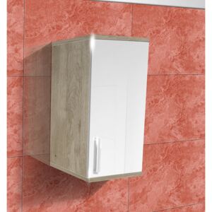Nabytekmorava Koupelnová skříňka závěsná K9 barva skříňky: dub stříbrný, barva dvířek: bílý lesk