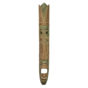 Domorodá maska z balzového dřeva, zelená patina, 22x151cm (4H)