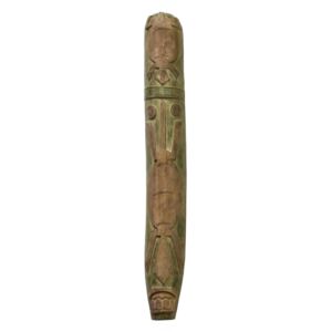 Domorodá maska z balzového dřeva, zelená patina, 22x151cm (4A)