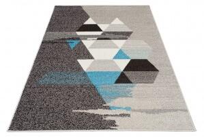 Makro Abra Moderní kusový koberec ELEFANTA 71733/37123 Geometrický šedý modrý Rozměr: 80x150 cm