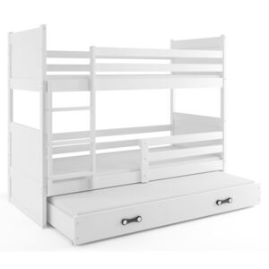 Patrová postel s přistýlkou RICO 3 80x160 cm, bílá/bílá Pěnová matrace