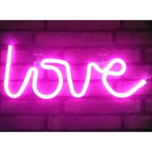 ACA DECOR Neonová lampička - Love, růžová barva