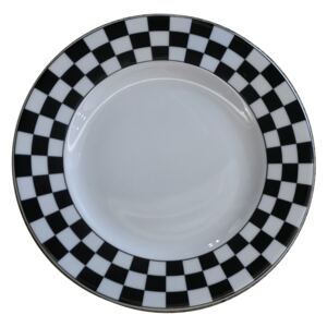 Dezertní talíř ⌀ 21 cm Basic Karos, černo-bílá šachovnice