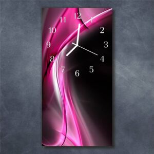 E-shop24, 60x30 cm, Hnn41847971 Nástěnné hodiny obrazové na skle - Abstrakt růžový