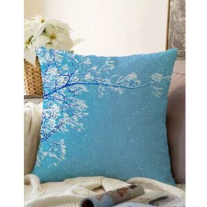 Modrý povlak na polštář s příměsí bavlny Minimalist Cushion Covers Winter Wonderland, 55 x 55 cm