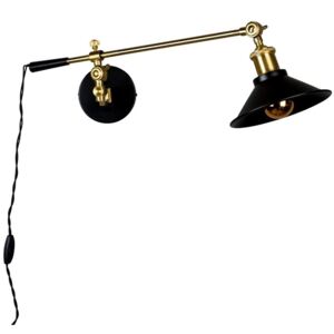 Černo zlatá kovová nástěnná lampa DUTCHBONE PENELOPE