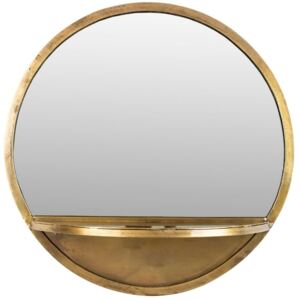White Label Living Mosazné kovové závěsné zrcadlo WLL Feyza 41 cm