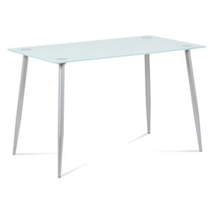 Jídelní stůl 120x70 cm mléčné sklo a nohy šedý lak GDT-115 WT