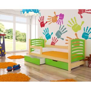 ADRK Dětská postel CAMINO Provedení: Zelená/borovice