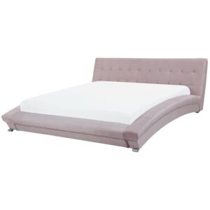 Čalouněná sametová postel v růžové barvě 180 x 200 cm LILLE