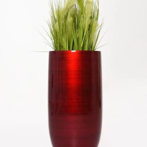 Luxusní květináč ASCONIA 80, sklolaminát, výška 80 cm, červeno-černý lesk