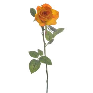 Dekorace umělá oranžová růže Alice - 9*7*71 cm