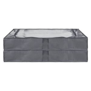 Závěsný organizér / Obal na oděvy / Úložný box pod postel (tmavě šedá, úložný box pod postel, 2 kusy)