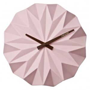 KARLSSON Nástěnné keramické hodiny Origami růžové KA5531PI