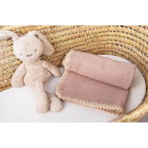 Baby Nellys Luxusní jednovrstvá mušelínová dětská deka, 75 x 100 cm, cappuccino, béžová