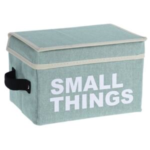Home collection Úložný box s víkem - zelená - Small things 16x24x16 cm