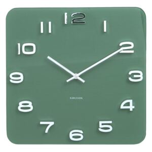 KARLSSON Nástěnné hodiny Vintage čtvercové zelené, Vemzu