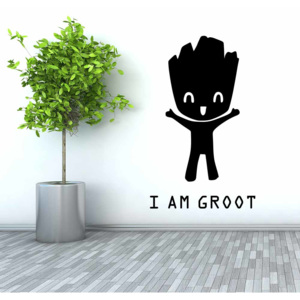 GLIX Groot 3 - samolepka na zeď Černá 80x45 cm