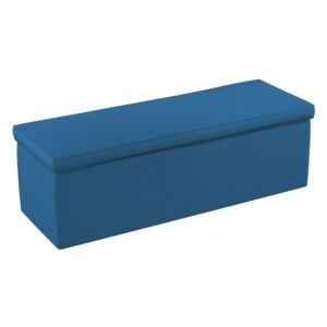 Yellow Tipi Čalouněný úložný sedací box, Mořská modrá, 90 × 40 × 40 cm, Cotton Story, 702-30