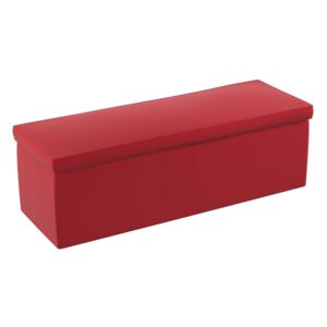 Yellow Tipi Čalouněný úložný sedací box, intenzivní červená, 90 × 40 × 40 cm, Posh Velvet, 704-15