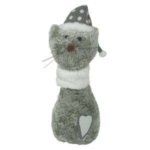Kočka s čepicí malá šedá
