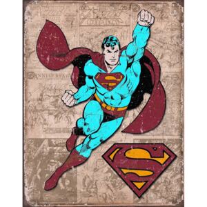 Plechová cedule: Superman Weathered Panels - 40x30 cm