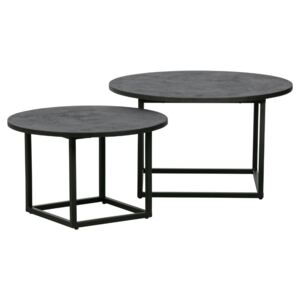 Hoorns Set dvou černých konferenčních stolků Horace 74/60 cm