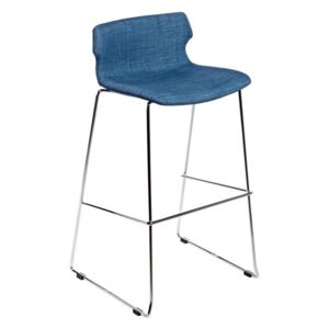 Barová židle Stolen čalouněná, modrá (Barová židle Stolen čalouněná, modrá, do 2 týdnů)