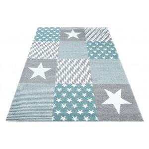 Kusový koberec 1116B A7C LUX VERSO 26 Hvězdy modrý Rozměr: 120x170 cm