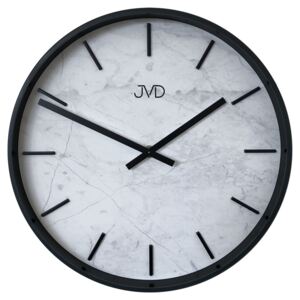 Kovové nástěnné hodiny JVD HC23.2 v mramorovém designu (bílý mramorový design hodin)